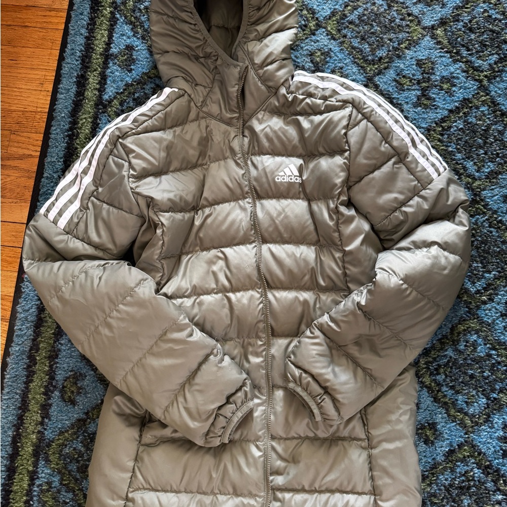 Adidas Gray Quilted Puffer Jacket for Ultimate Warmth
